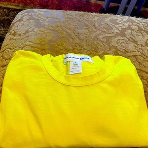 Comes des Garçons Mens Long Sleeve Tee-neon yellow